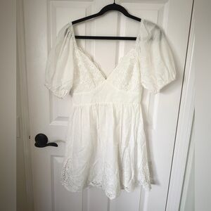 NWT Indikah by Angel Biba White Lace Mini Dress